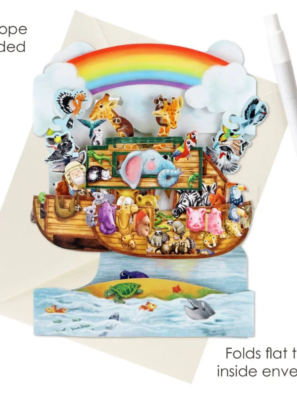 Santoro London Interactive 3-D Swing Cards Noah's Ark Animals Greeting Card SC35
